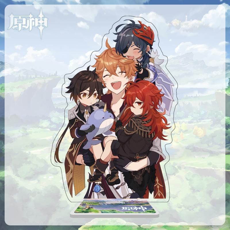 16cm Height  Acrylic Large Stand-up Display Featuring Characters From Mondstadt, Liyue, and Inazuma In Genshin Impact