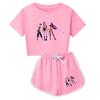 Set Pigiama a Maniche Corte con Pantaloncini Stampa Demon Hunters Kpop per Bambino in Misto Poliestere Cotone per Pigiami di Famiglia
