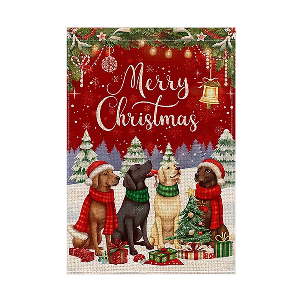 Christmas Day Garden Flag Polyester Double Layer Printed Outdoor Flag Courtyard Decoration Flag