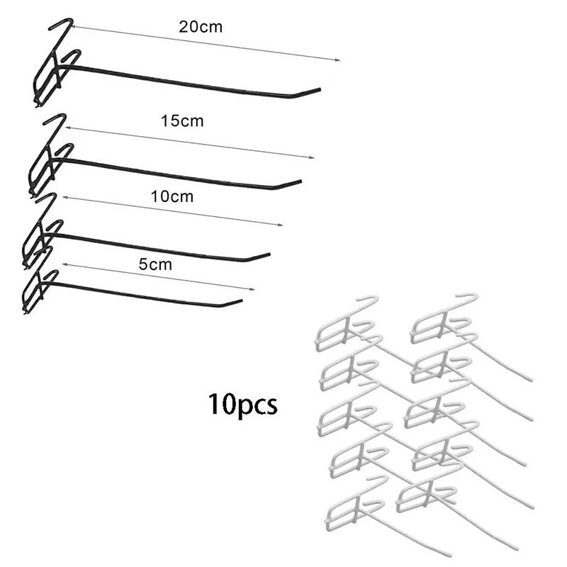 10Pcs Reusable Mesh Panel Hangers Metal Wear-Resistant Storage Hook Removable Universal Net Panel Hooks Store Storage Display