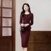 Trolman Ankala Red Women's Professional Round Neck Skirt Suit