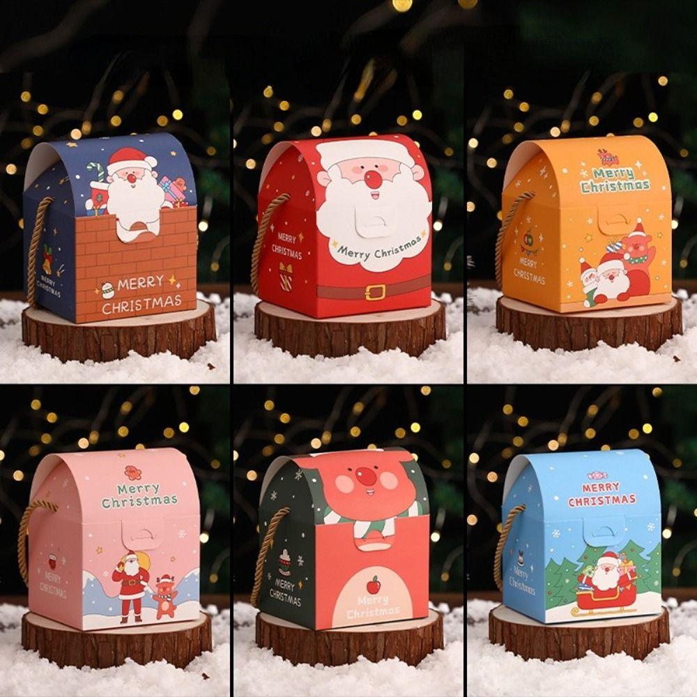 Shop New Year Nougat Chocolate Candy Gift Basket Xmas Gifts Bag Packaging Boxes Christmas Handbag