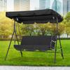 Double People Outdoor Garden Waterproof Swing Sunshade Cover Canopy Shade Cloth 142x120x18cmBlack