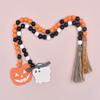 Gruselige Halloween-Perlenkette mit Hexenhut und Fledermaus-Quaste für Spukhaus-Dekoration und Party-Atmosphäre