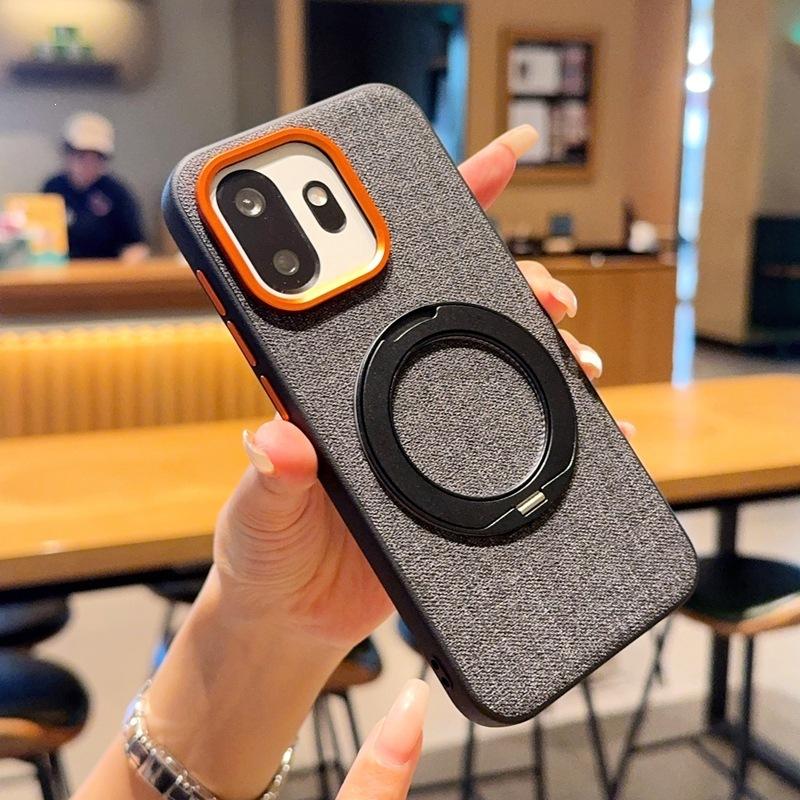 Applicable to OnePlus 11T mobile phone case magnetic suction rotating bracket OnePlus 11t cloth pattern protective cover 1 + 11t fabric hard case