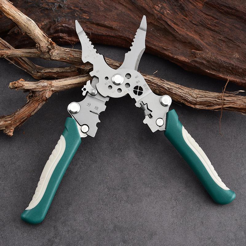 Industrial Grade Multi-Functional Electrician Pliers: Wire Stripper, Twister, Splitting, and Skinning Tool