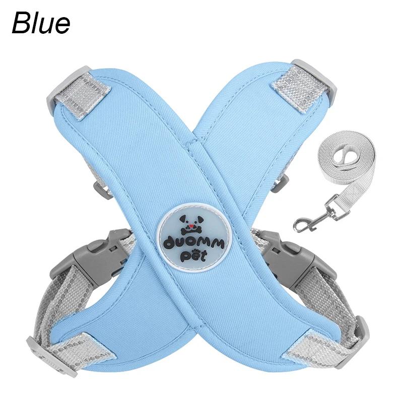 Adjustable Reflective Dog Harness Vest with Leash Set, Breathable Mesh for Small Medium Dogs & Cats, Outdoor Walking Chest Strap