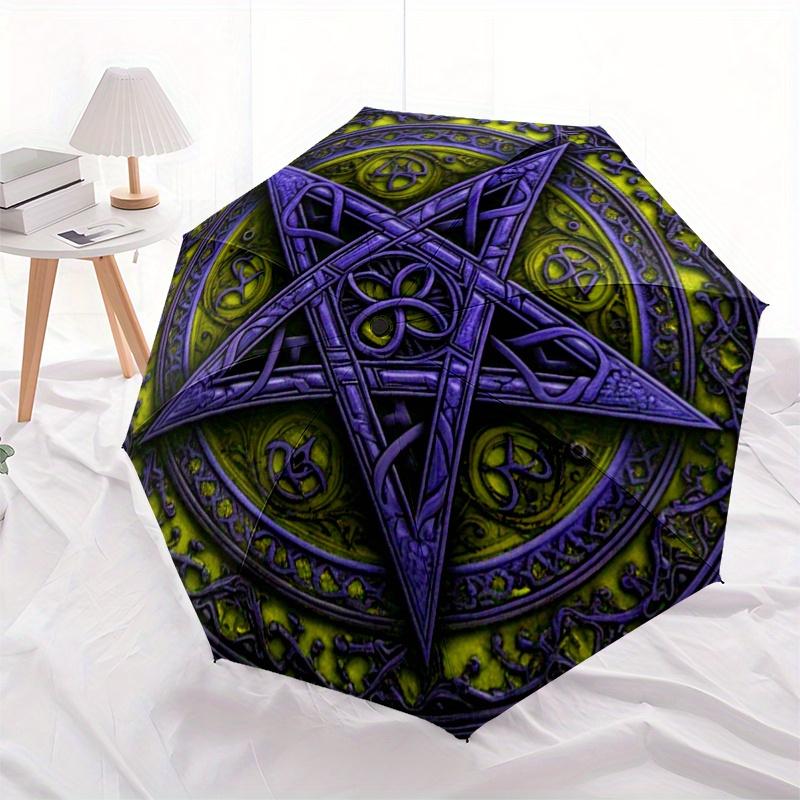 Purple Pentagram Wall Decor: Mystical Art for Your SpaceUmbrella, Portable 3-Fold Umbrella for Men & Women,Christmas Gift ES194