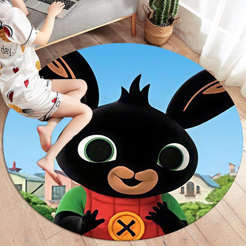 Bing Round Area Rug,Carpet Rug for Living Room Bedroom Sofa Playroom Decor,Non-slip Floor Mat