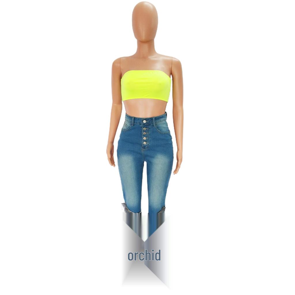 6935 European Style High Waist Micro Flare Denim Pants for Women