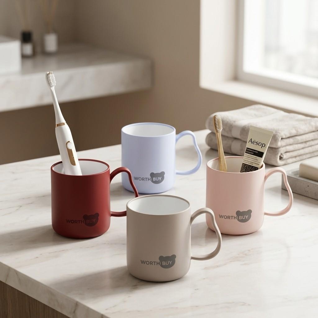 Unbreakable Plastic Coffee Mug with Handle Reusable Matte Tea Milk Water Cup Bathroom Tumbler Drinkware Home Office Kids Cups