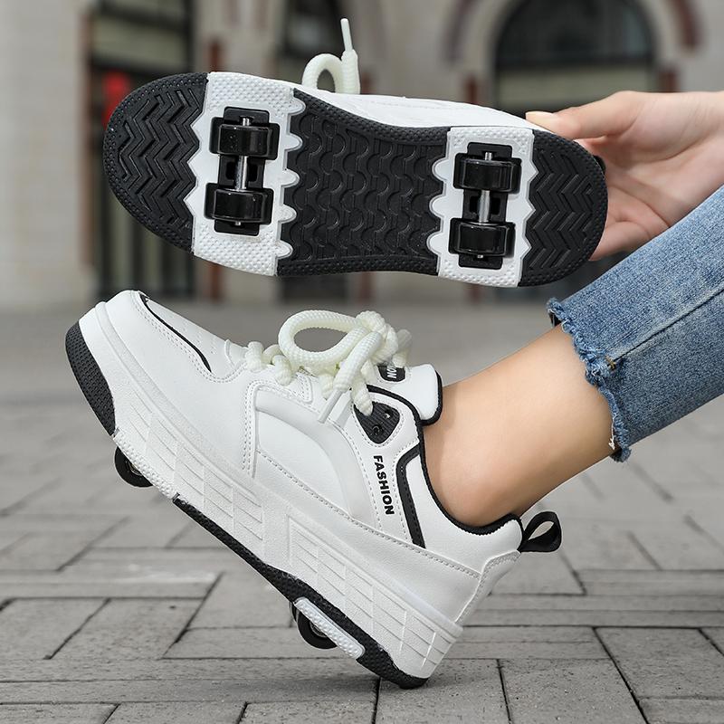Dziecięce buty sportowe na czterech kółkach Wrotki Można ukryć jako płaskie buty sportowe Buty do jazdy na łyżwach Buty sportowe Damskie buty do jazdy na łyżwach