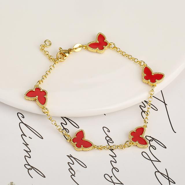 INS Hot Selling New Insect Butterfly Bracelet Personalized Natural Stone Adjustable Bracelet For Woman Girl Zircon Daily Wear