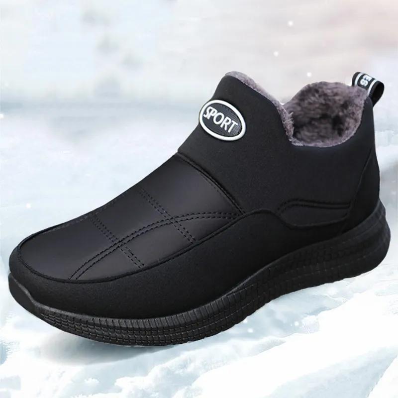 fashion Shoes For Men Waterproof Winter Snow Boots Men's Sneakers Lightweight Men's Work Shoes Plus Size Slip On Ankle Boots Footwear