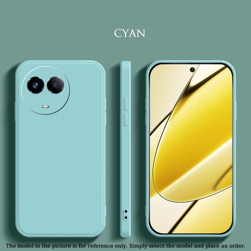 Liquid Silicone Case For Realme 11 10 Pro Plus 11X 11 5G 4G Matte Original Liquid Shockproof Straight Edge Ultrathin Protective Soft Cover Shell