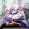 3d Print Anime Genshin Impact Keqing Bedding Set Cartoons Duvet Cover Set Comforter Bed Linen For Children Boy Decor Bedclothes