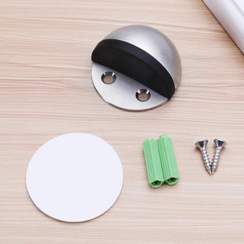 Genuine Stainless Steel Magnetic Door Stopper with Rubber Semi-Circular Anti-Collision Design