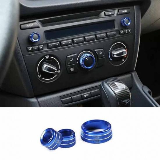 2013-15 Fit For BMW X1 E84 Blue Car Console Volume Switch Button Cover Aluminum