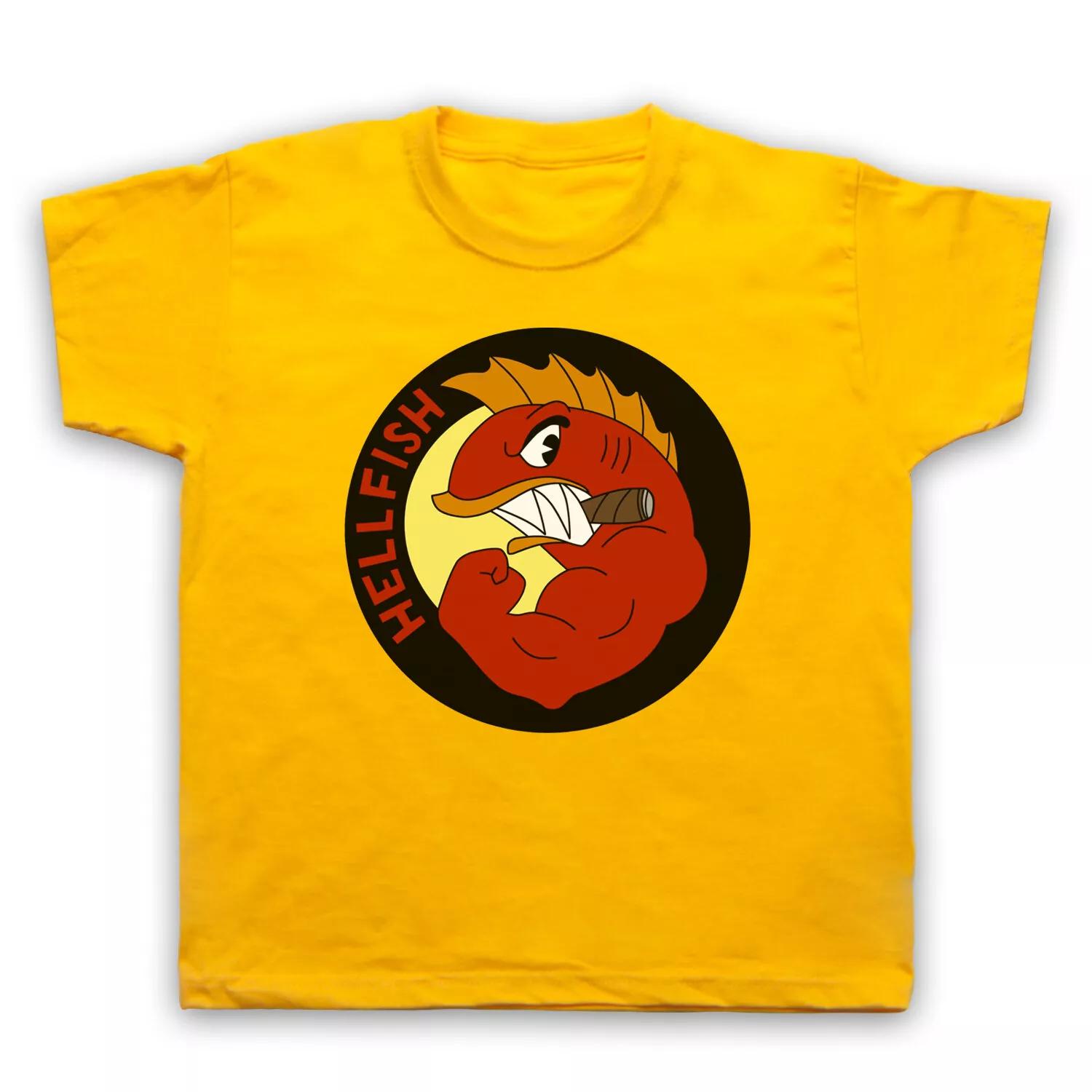 Логотип Hellfish Абе Симпсон Армейский полк Второй мировой войны Подразделение Детская унисекс футболка Все цвета 160