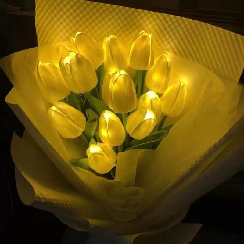 10pcs Artificial Flower Realistic Tulip Hot Sales Home Christmas Decoration Wedding Garden Garland Bride Mother'S Day Bouquet Diy Gift