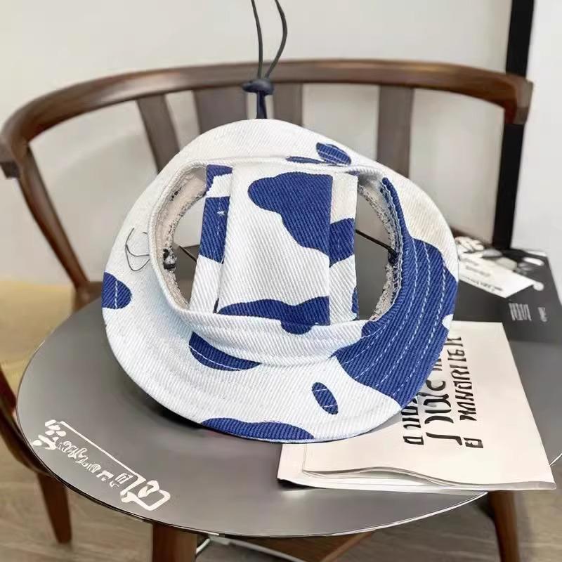 Adjustable Cat & Dog Summer Sun Visor with Ear Holes - Pet Hat for Walking & Photos