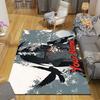 Custom 1Pc Anime Ninja Crow Custom Print Flannel Personalized Rug Non Slip Floor Mat Soft Carpet for Living Bedroom Office Home Decor Gift