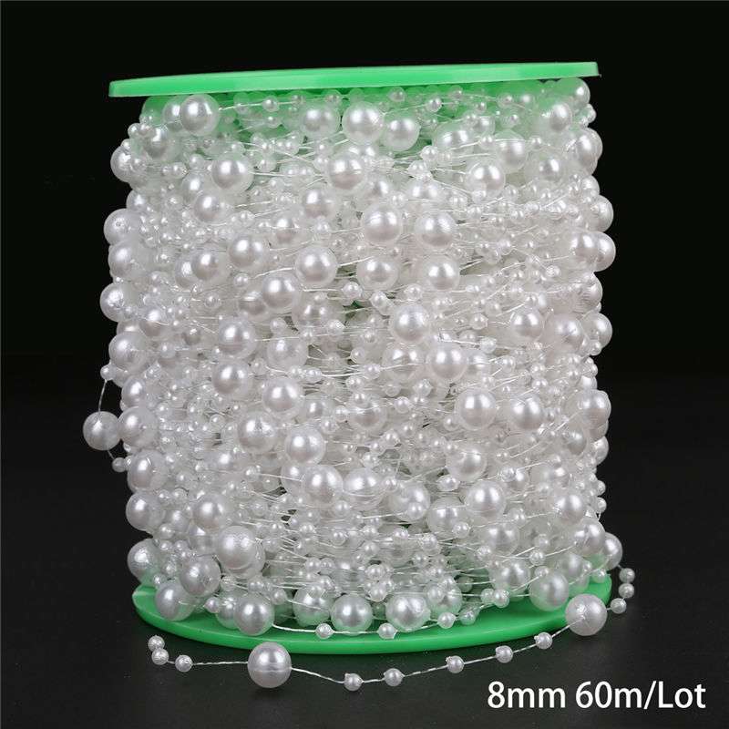 Multi-Size ABS Imitation Pearl Beads Chain Trim for DIY Wedding Dress Costume Applique Craft Accessories