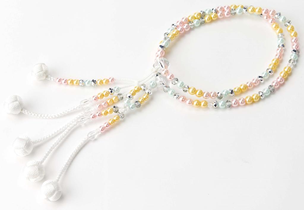 Kongodo Women's Prayer Beads [Mixed Pearl] Colorful Prayer Beads/Juzu/S/8 inches/Plastic/Soka Gakkai/SGI