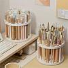 360° Rotating Brush Organizer - Detachable Plastic Insert Mount Storage Rack, Accessory for Art Brushes, Makeup Tools & Pens