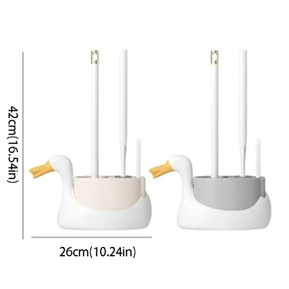 Soft Rubber Brush Head Wall-Mounted Toilet Brush Quick Drainage Toilet Cleaner  Bathroom Cleaning
