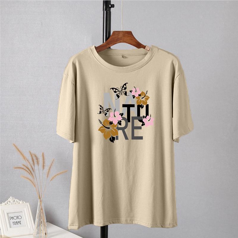 Shellsuning Vintage Graphic Harajuku Trička s potiskem Dámské 100% bavlna O Krátký rukáv Měkké trička Dámská Jednoduchá estetická trička