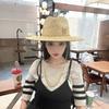 Nuovo arrivo 2024 cappello di paglia da donna con catene cappello panama cappello da sole in estate