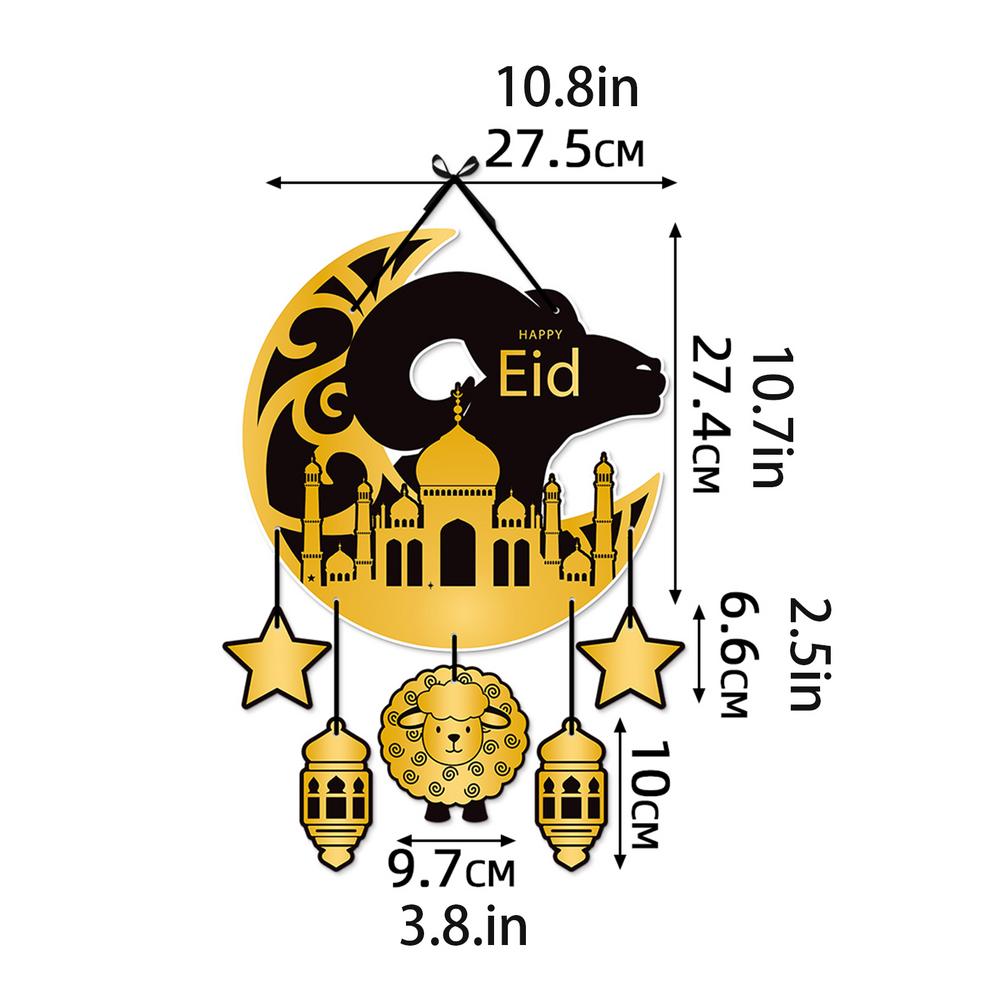 Eid Mubarak Door Plaque Hanging Ramadan Decoration 2025 Decoration DIYs Ramadan Party Supplies Islamic Home Decoration Sign