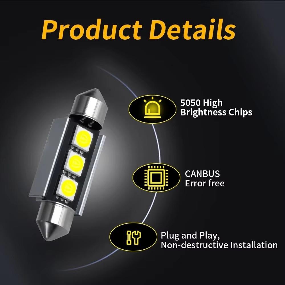 10 Pcs 31/36/39/41MM Festoon LED Bulbs 12V Reading Lighting Bulbs Car Dome Light  Reading Light
