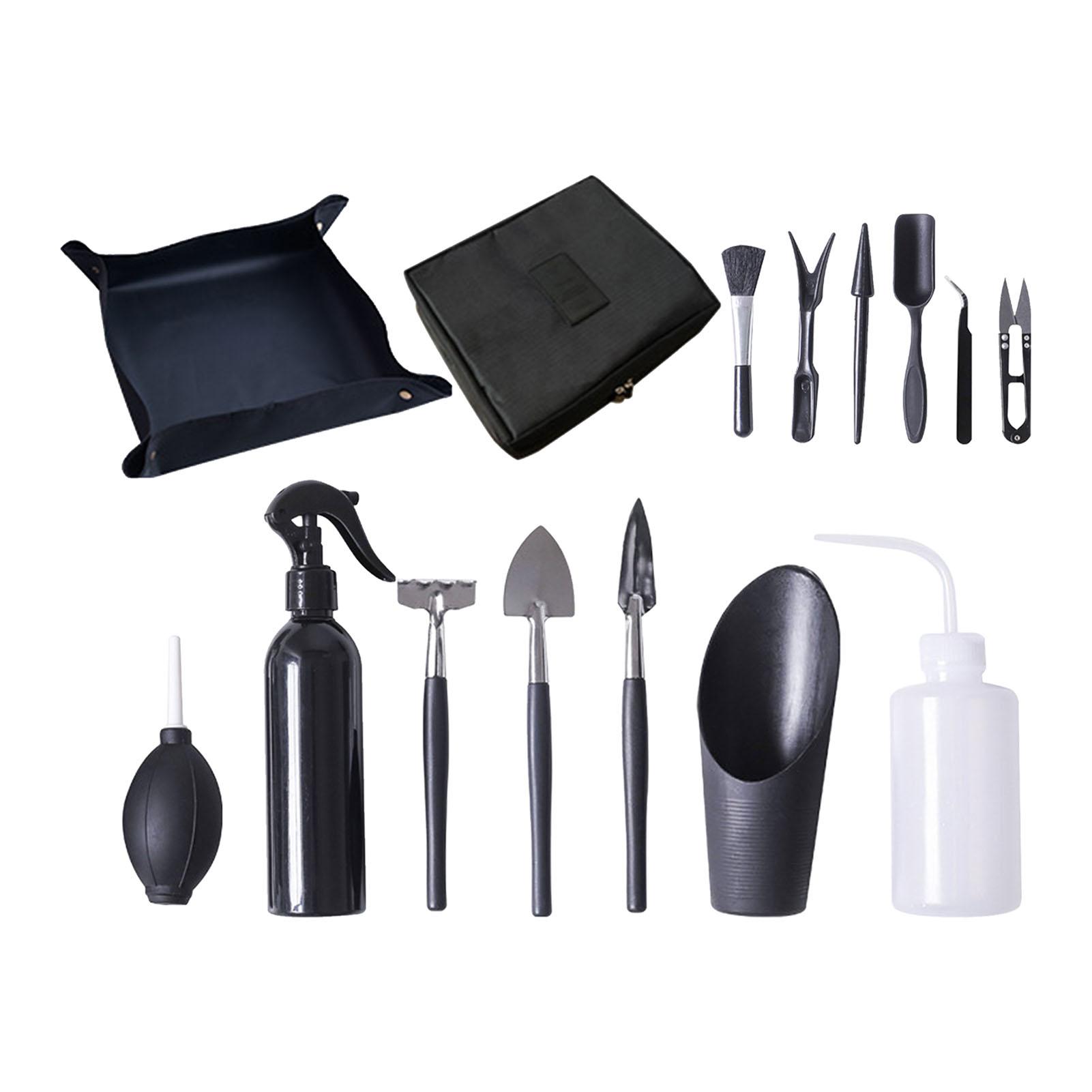 ZK40 15PCS Garden Planting Tool Set Bonsai Succulent Transplanting Mini Planting Hand Tools for Indoor Miniature Fairy Garden Pl чёрный