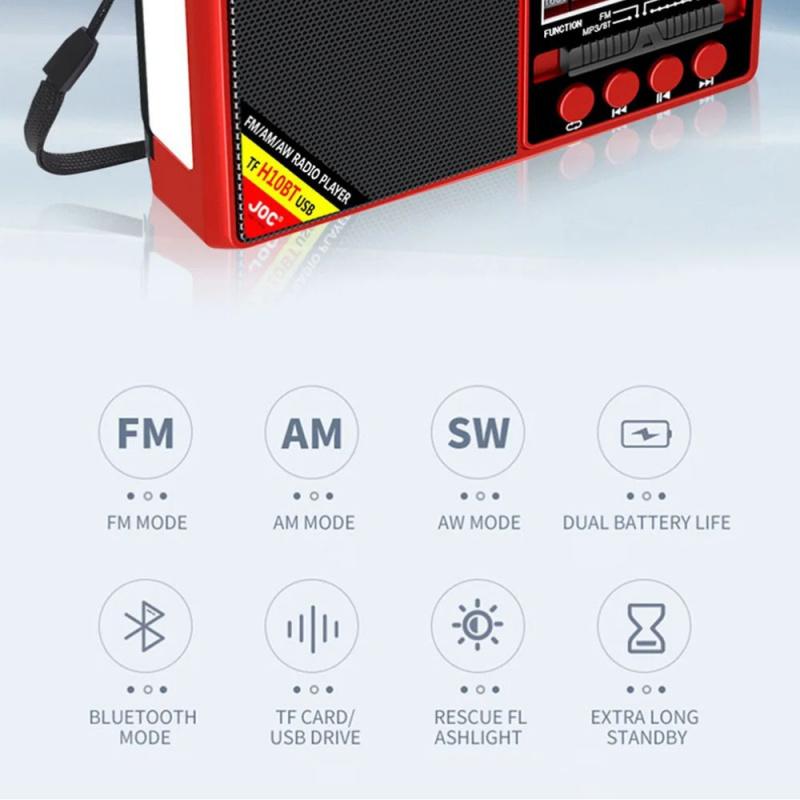 Radio FM AM SW Portable Radios AM FM Rechargeable Shortwave Radio Battery Powered Full Waves USB TF MUsic Box Bluetooth Speaker