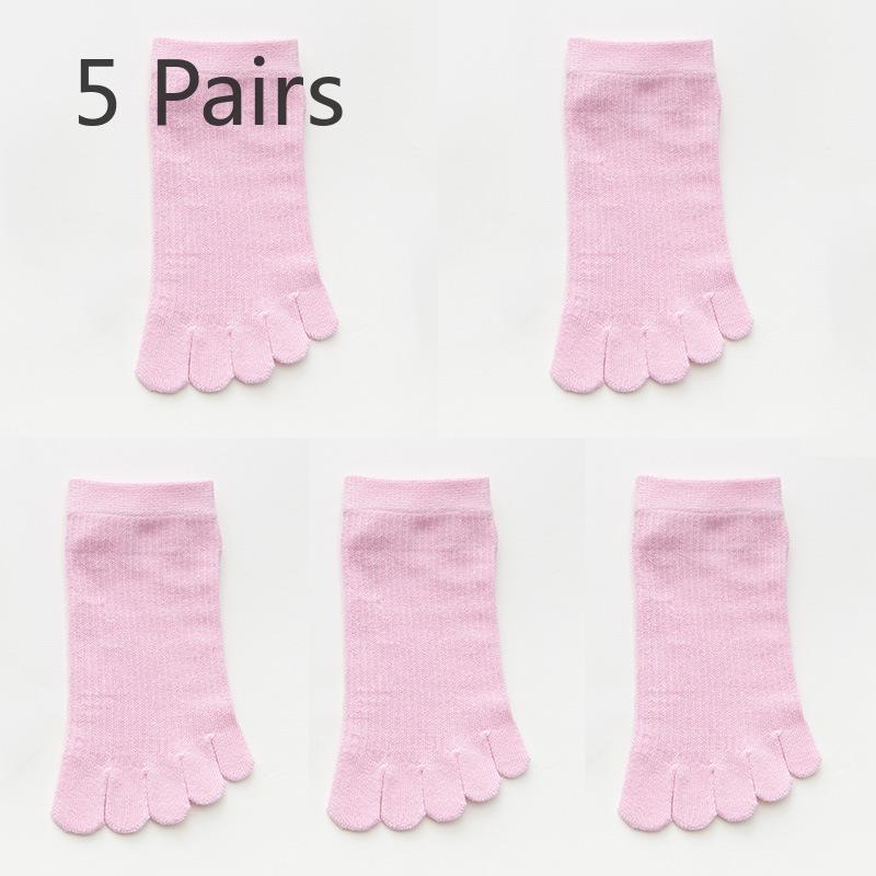 5 Pairs of Female Summer Thin Lovely Deodorizing Sweat Absorbing Breathable Five Toe Socks