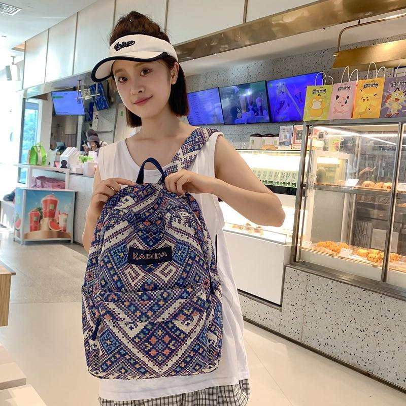 Schoolbag floral schoolbag junior high school girls personality large capacity backpack female college students design sense versatile commuter