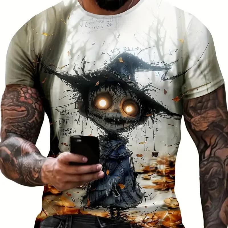 Vtipné pánské tričko se zvířecím potiskem, ležérní trička s krátkým rukávem, kulatý výstřih, pulovr, vintage trička, pánské nadměrné oblečení, sportovní oblečení