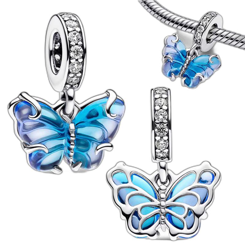 Butterfly Charms Fit Bracelets Chameleon Firefly 925 Silver Dragonfly Ladybug Bee Beads DIY Jewelry Making