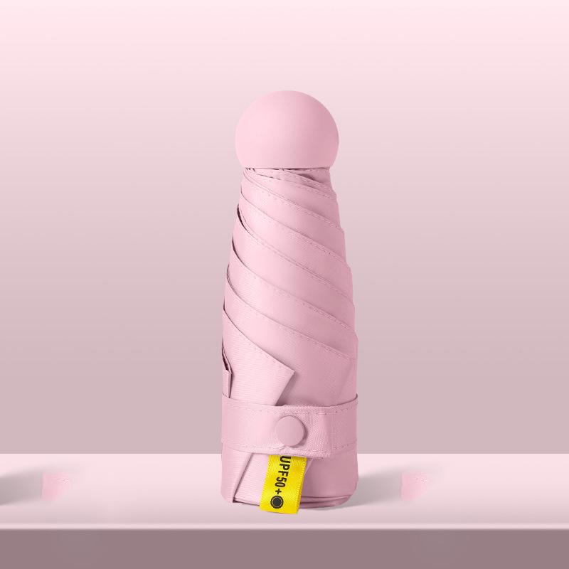 50% Off Mini Portable Capsule Umbrella - Ladies' Gift, Custom Print, Black Glue Sunshade Parasol