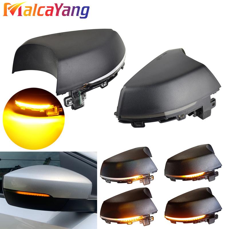 Dynamic Turn Signal LED Side Rearview Mirror Indicator Black Blinker Repeater Light For Volkswagen VW Polo MK5 6R 6C 2009 -2017