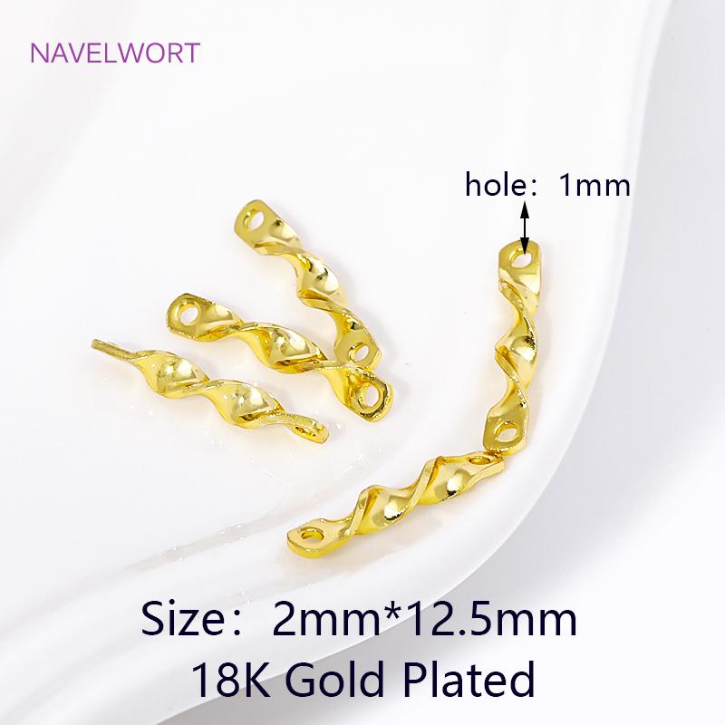 

20/40Pcs 18K Gold Plated Brass Double-Hole Twisted Connectors For DIY Earrings Bracelet Jewelry Making Findings Accessories 20 pieces