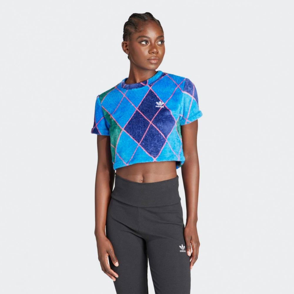 

Укороченная футболка Adidas Fluffy IL2444-CGREEN/DKBLUE/BLUBIR