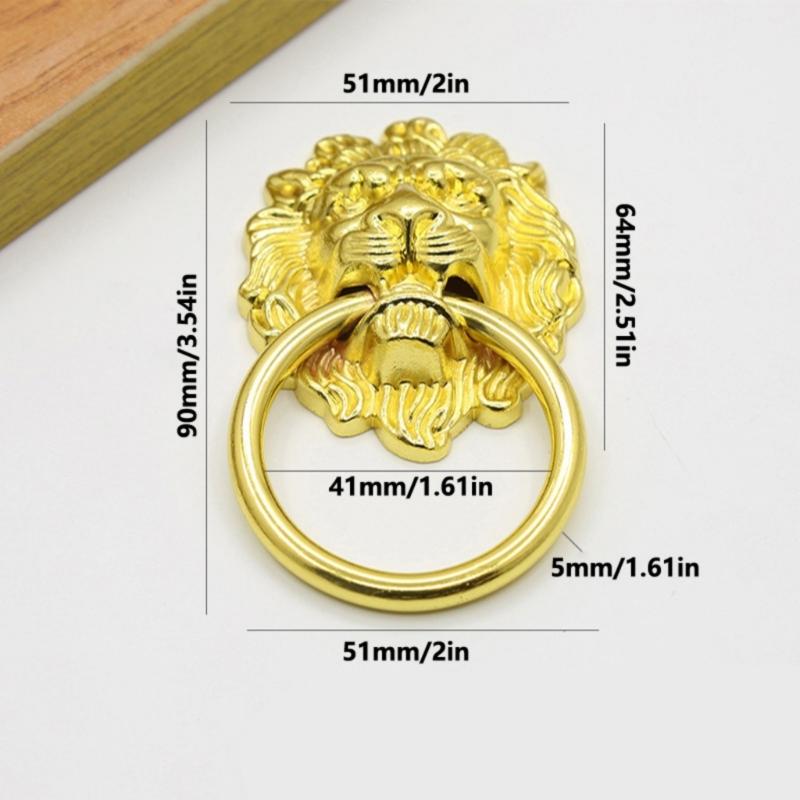 Pack of 5 Antique Styles Stylish Lion Heads Knobs Sturdy Alloy Materials Convenient for Wardrobes and Drawers Use