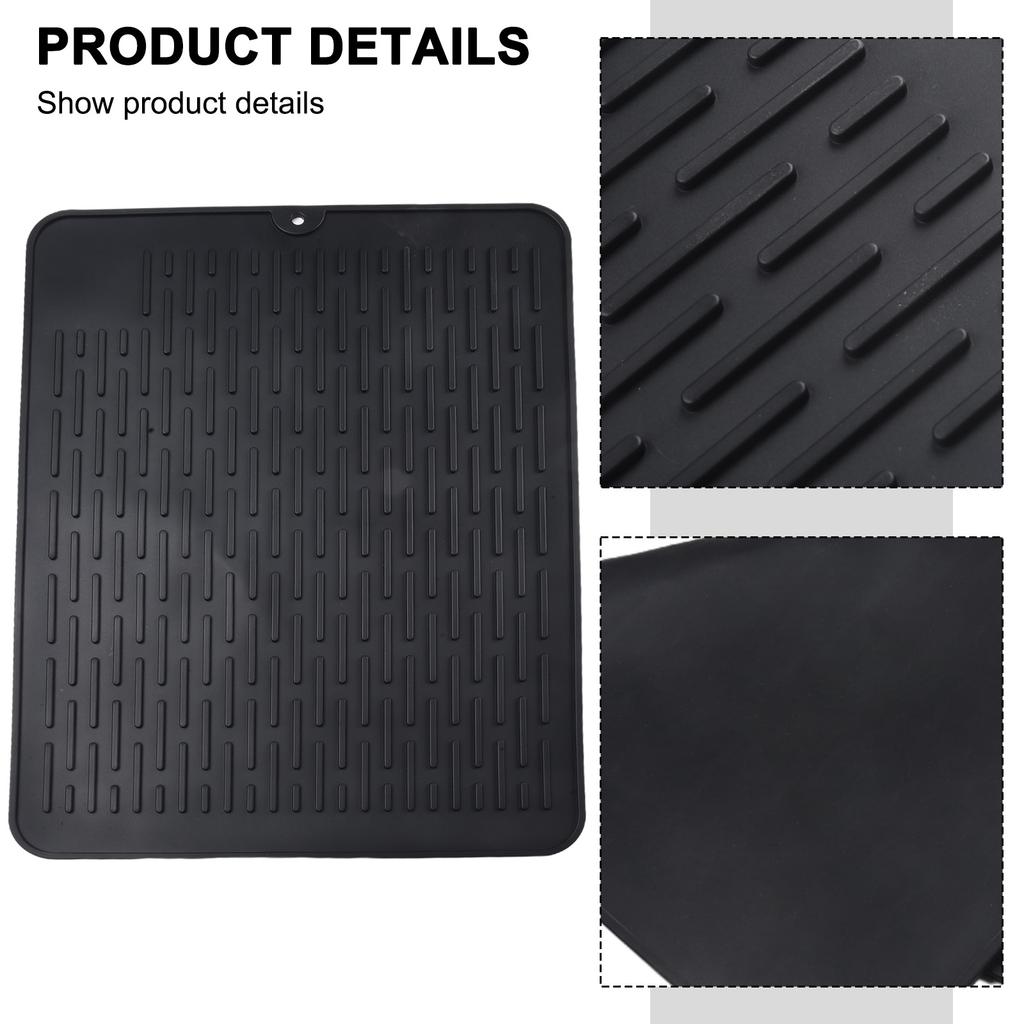 Grey Black Green Pink Dish Drying Mat Silicone Dish Mat Sink Mat Silicone Non-Slip Fast Drying Multifunctional