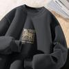 Men's Year of the Horse Red Coral Fleece Hoodie with Velvet Lining - Loose Fit, Pure Cotton, Round Neck