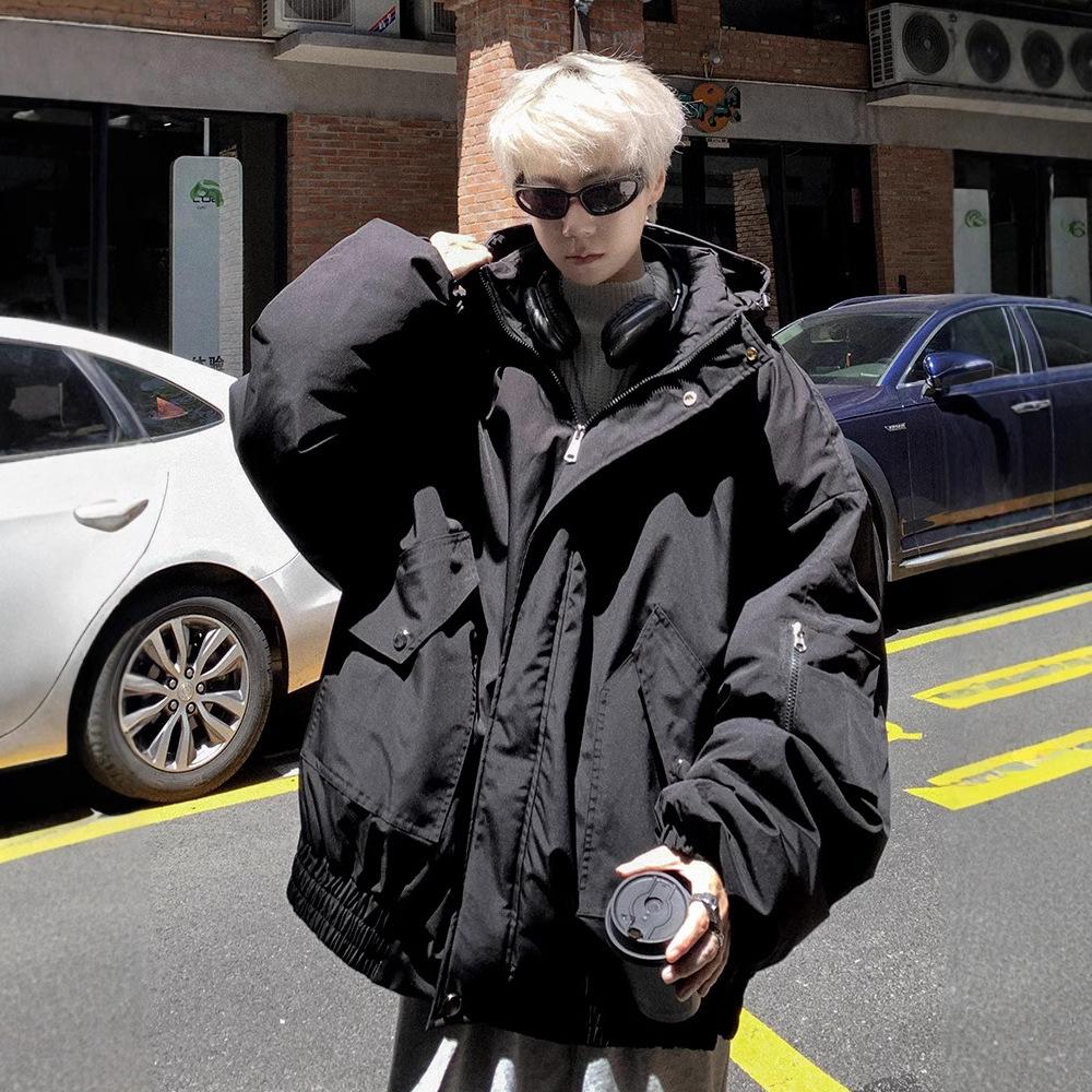 

Зимняя молодежная мода Теплая и удобная Толстая Свободная Мужская куртка 3XL чёрный