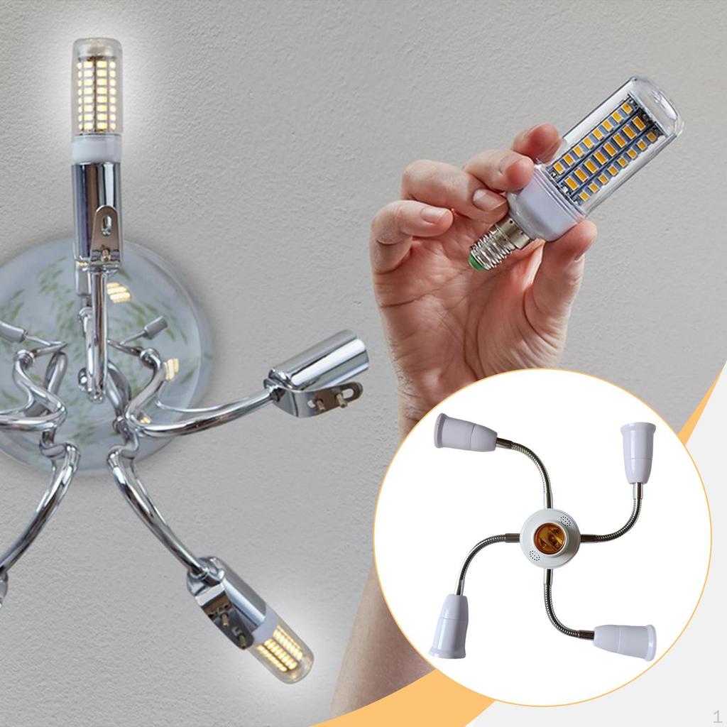 E27 Light Holder Splitter Adapter Degree Rotatable Replacement Portable for Exhibitions Bulb Lamp