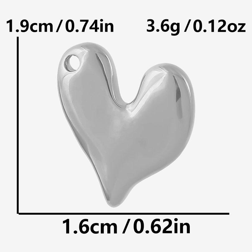 6pc Sweet Love Pendant Real Gold Plated Stainless Steel Heart Charms For Jewelry Making Supplies DIY Keychain Pendant Charm Bulk
